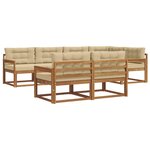 vidaXL Ensemble de canapés d'extérieur 7 Pièces Naturel et Beige
