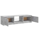 vidaXL Meuble TV avec lumières LED gris béton 140x40x36 cm