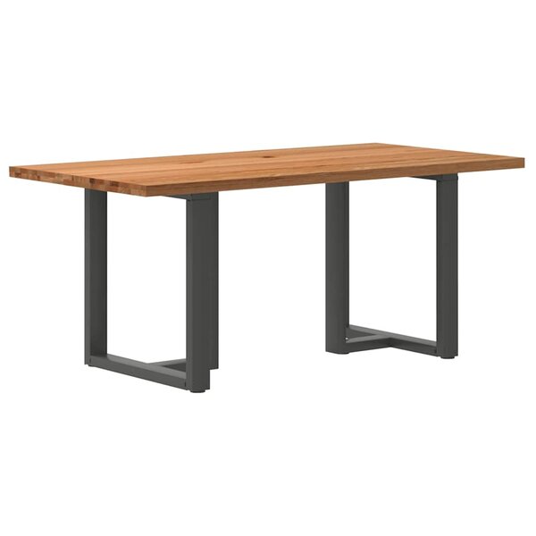 vidaXL Table à manger marron clair bois de chêne massif rectangulaire