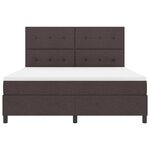 vidaXL Lit à ressorts avec matelas Marron foncé 180 x 200 cm tissu