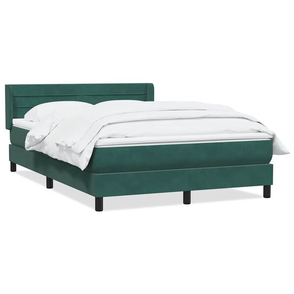 vidaXL Sommier à lattes de lit et matelas vert foncé 160x220cm velours