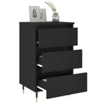 vidaXL Tables de chevet 2 Pièces noir 40x35x69 cm bois d’ingénierie