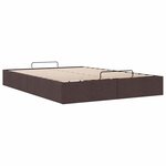 vidaXL Cadre de lit ottoman sans matelas marron foncé 140x200 cm tissu