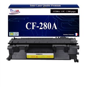 T3AZUR -Toner compatible avec HP CF280A (80A) pour HP Laserjet Pro 400 M401 M401A M401D M401DN M401DW M401N MFP M425DN M425DW