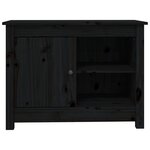 vidaXL Meuble TV Noir 70x36 5x52 cm Bois de pin massif