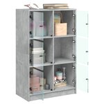 vidaXL Buffet haut avec portes gris béton 68x37x109 cm bois ingénierie