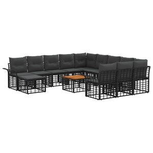 vidaXL Ensemble de canapé de jardin 13 Pièces Noir et Gris foncé