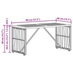 vidaXL Table de jardin Noir 80 x 40 x 40 cm Acier et Rattan Poly