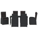 vidaXL Ensemble de salle à manger de jardin 7 pièces avec coussins en poly rattan noir