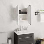 vidaXL Armoire de salle de bain miroir rond et LED Blanc 40x40x17 5 cm