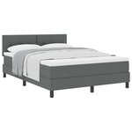 vidaXL Lit à ressorts avec tête de lit Gris foncé 160 x 200 cm tissu