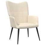 vidaXL Chaise de relaxation avec tabouret Crème Tissu