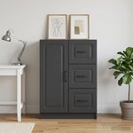 vidaXL Buffet avec tiroir Noir 66 x 34 5 x 87 cm Bois d'ingénierie