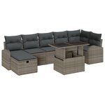 vidaXL Ensemble de canapés de jardin 8 pièces avec coussins gris poly rotin