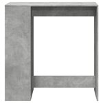 vidaXL Table de bar avec étagères gris béton bois d'ingénierie