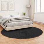 vidaXL Tapis en fausse Tafalla Noir Ø 160 cm Polyester