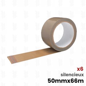 6x rouleaux adhésifs Havane SILENCIEUX (28µ) 50mm x 66m