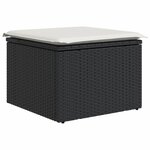vidaXL Salon de jardin 6 Pièces avec coussins noir résine tressée