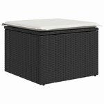 vidaXL Ensemble de canapé de jardin avec coussin 6 Pièces Noir  Crème