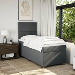 vidaXL Sommier à lattes de lit avec matelas Gris foncé 90x200 cm Tissu