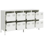 vidaXL Buffet blanc 135x39x73 5 cm acier laminé à froid