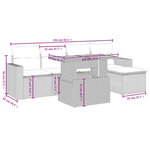 vidaXL Salon de jardin 6 Pièces avec coussins gris résine tressée