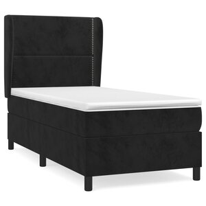 vidaXL Sommier à lattes de lit et matelas Noir 80x200 cm Velours