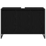vidaXL Cabinet de salle de bain avec porte Chêne noir 90 x 30 x 60 cm