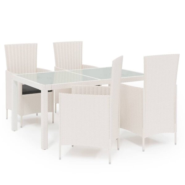 vidaXL Ensemble à manger d'extérieur 5Pièces avec coussins Résine tressée