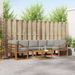 vidaXL Ensemble de canapés d'extérieur 8 pc Gris Naturel et Clair