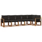 vidaXL Ensemble de canapés d'extérieur 6 pc Naturel et Noir