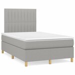 vidaXL Sommier à lattes de lit et matelas gris clair 120x190 cm tissu