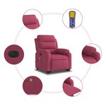 vidaXL Fauteuil inclinable de massage électrique rouge bordeaux
