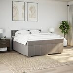 vidaXL Sommier à lattes de lit avec matelas Taupe 180x200 cm Tissu