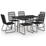 vidaXL Ensemble à manger d'extérieur 7 Pièces résine tressée et verre