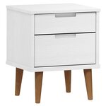 vidaXL Table de chevet MOLDE Blanc 40x35x48 cm Bois de pin massif