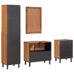 vidaXL Ensembles de salle de bain 4 Pièces Acacia Marron Winish