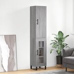 vidaXL Buffet haut Sonoma gris 34 5x34x180 cm Bois d'ingénierie