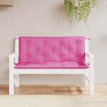 vidaXL Coussins de banc de jardin lot de 2 rose 120x50x7 cm tissu