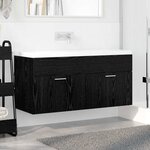 vidaXL Armoire d'évier avec stockage Chêne noir Bois d'ingénierie