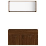 vidaXL Ensemble de meubles de salle de bain 2 Pièces Chêne marron