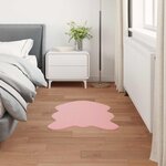 vidaXL Tapis en Fourrure Synthétique de Lapin Olite Rose 50 x 80 cm