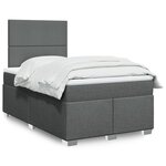 vidaXL Sommier à lattes de lit avec matelas Gris foncé 120x200cm Tissu