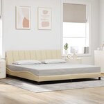 vidaXL Cadre de lit sans matelas crème 200x200 cm tissu