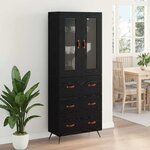 vidaXL Buffet avec étagère 2 Pièces Chêne noir Bois d'ingénierie