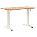 vidaXL Bureau Blanc et Naturel 120 x 60 cm Bois de chêne massif