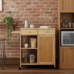 vidaXL Chariot de Cuisine avec Roues Naturel 90 5 x 36 x 86 5 cm