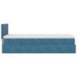 vidaXL Cadre de lit ottoman avec matelas bleu foncé 90x200 cm velours