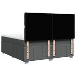 vidaXL Sommier à lattes de lit avec matelas Gris foncé 200x200cm Tissu