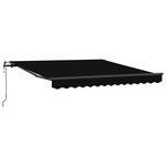 vidaXL Auvent Rétractable Noir 350 x 250 cm Tissu et Aluminium